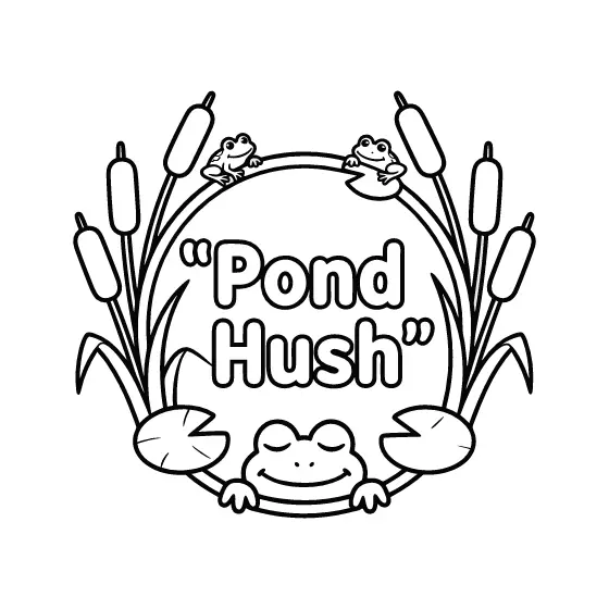 Pond Hush Badge With Sleepy Frog