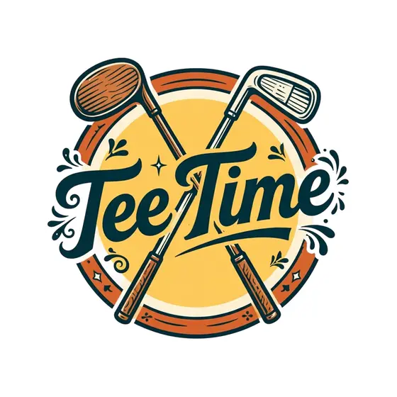 Tee Time Badge With Crossed Golf Clubs