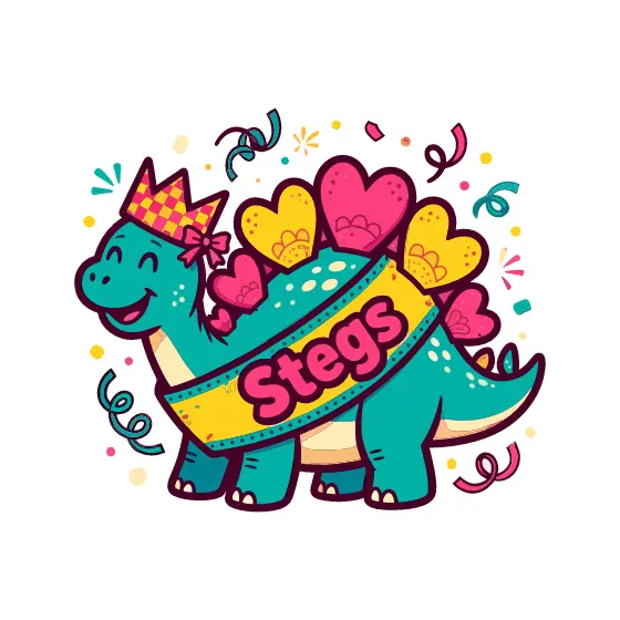 Teal Stegosaurus With Yellow Sash