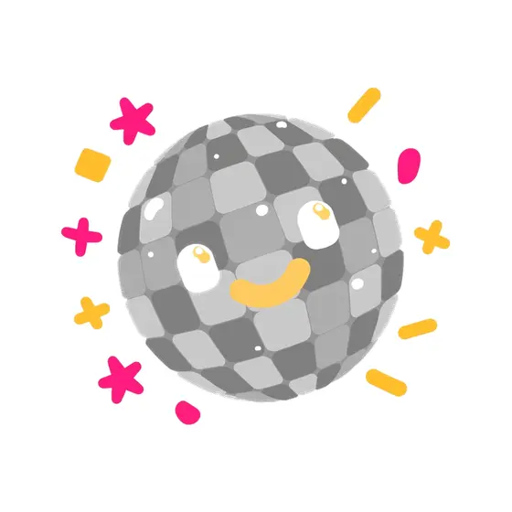 Cheerful Disco Ball With Face