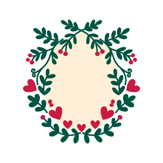 Green Sprig Wreath With Small Hearts