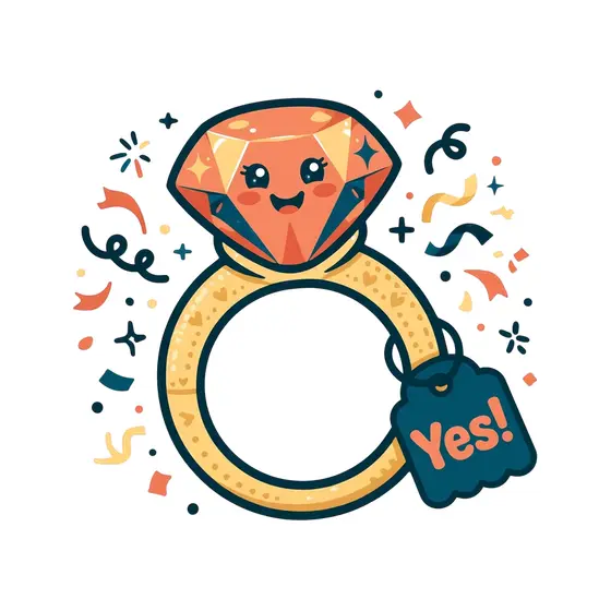 Coral Diamond Ring With Navy Tag