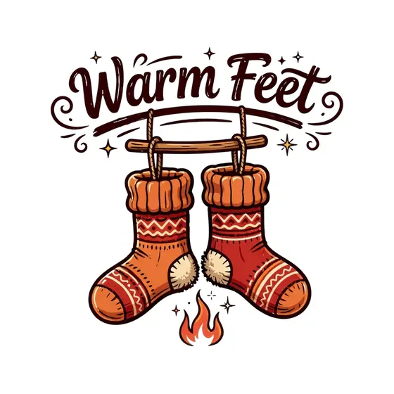 Hanging Socks With Sparkles Above Fire
