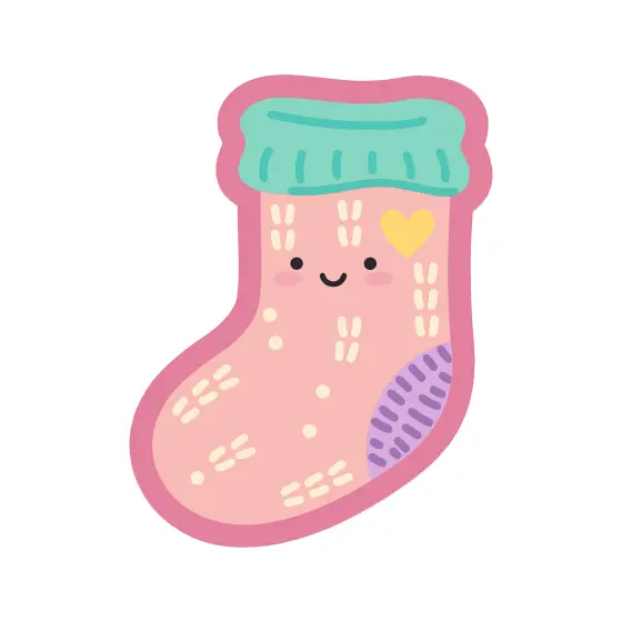 Pink Wool Sock With Heart