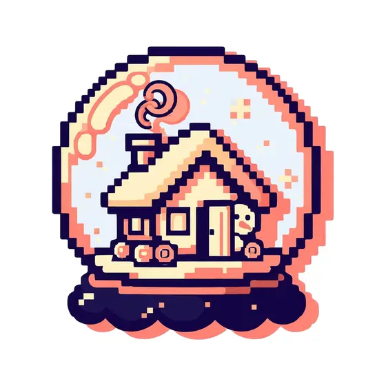 Pixel Snow Globe With Swirl Smoke