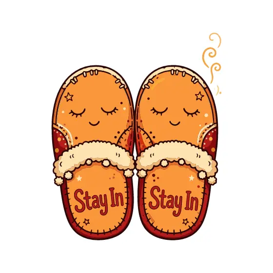 Sleepy Orange Slippers With Fuzzy Cuffs