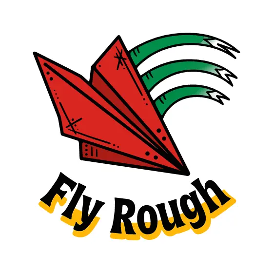 Red Paper Airplane With Green Speed Lines