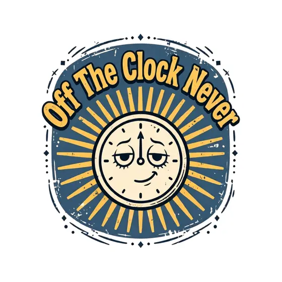 Sleepy Clock Face in Navy Badge