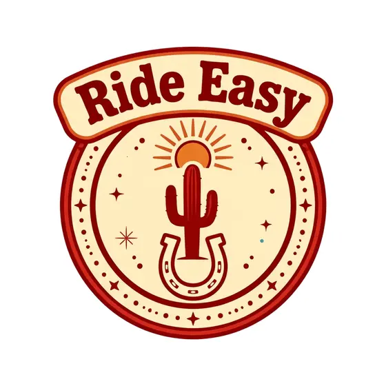 Ride Easy Round Badge with Banner