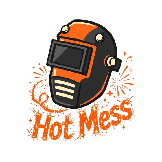 Tilted Welding Helmet With Sparkle Hot Mess