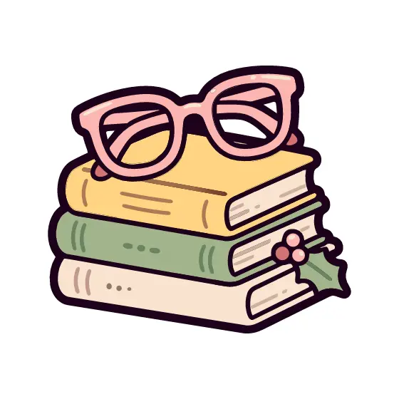 Reading Glasses On Stacked Books With Holly