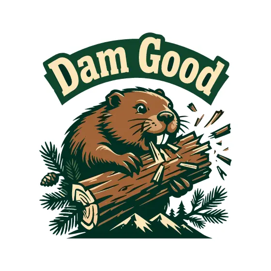 Beaver Gnawing Log With Dam Good Arch