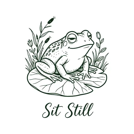 Frog On Lily Pad With Script