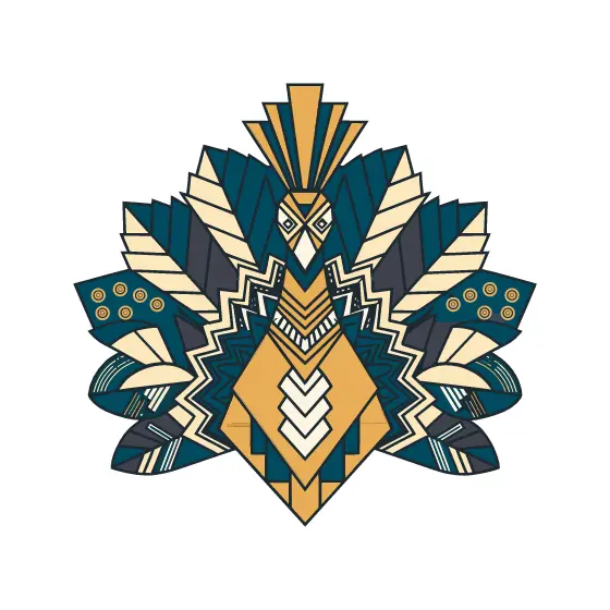 Stylized Tribal Bird Emblem