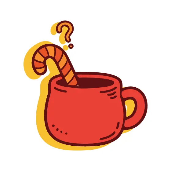 Red Mug With Striped Candy Cane