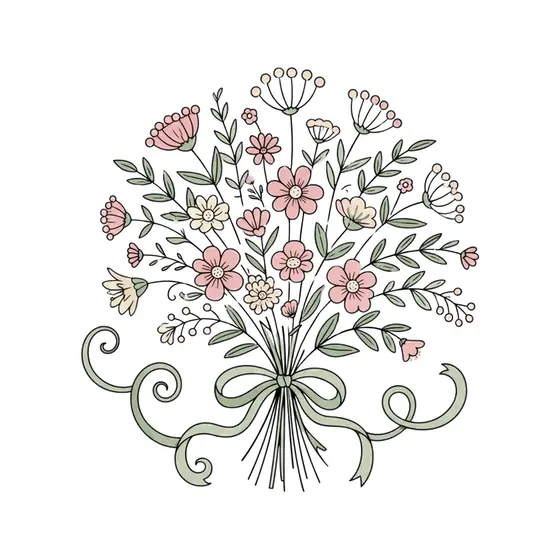 Blush Bouquet With Sage Ribbon