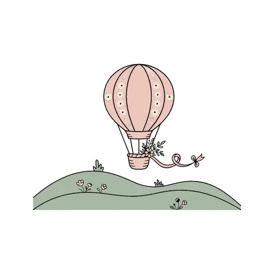 Blush Balloon With Polka Dot Basket