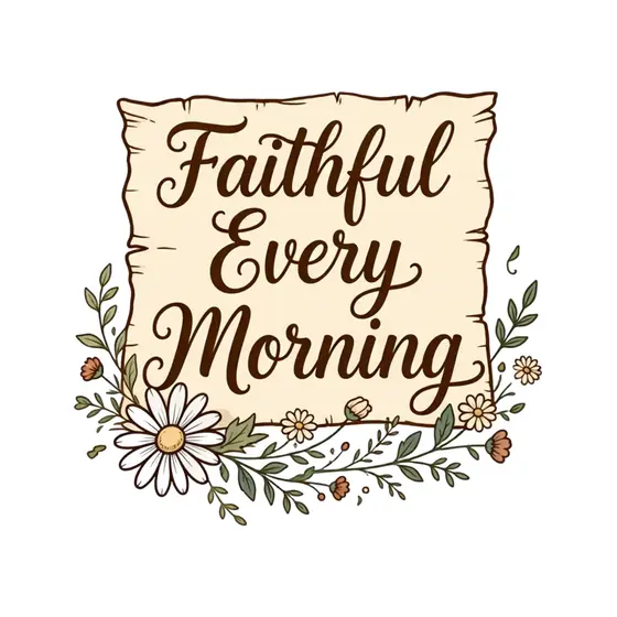 Faithful Every Morning Parchment Sign With Daisies