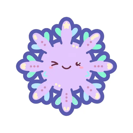 Winking Lavender Snowflake Character