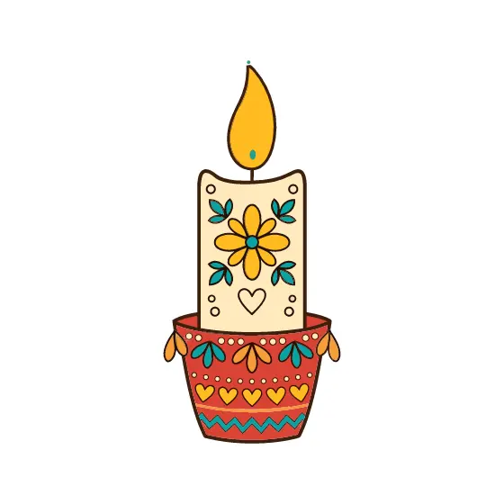Mustard Candle With Yellow Daisy