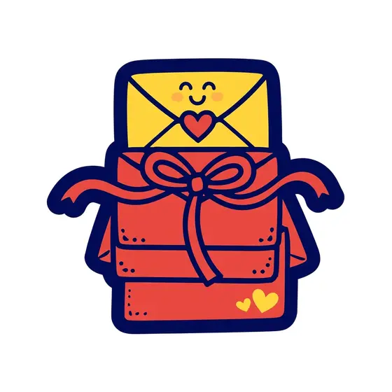 Ribboned Letter Bundle With Winking Envelope