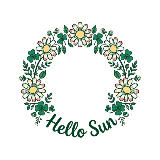 Daisy and Clover Wreath With Hello Sun