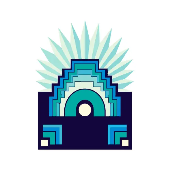 Art Deco Sunburst Arch Panel
