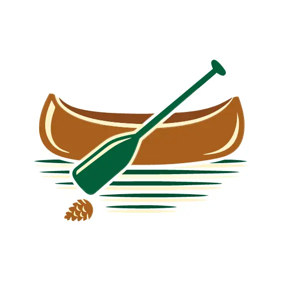 Canoe with Paddle and Pinecone
