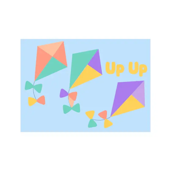 Up Up Kites With Bow Tails Mint Peach