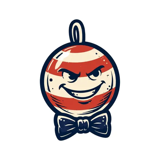 Smirking Red Striped Bobber With Bow Tie