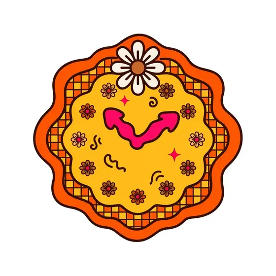 Smiling Groovy Clock with Sparkles