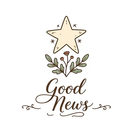 Good News Star With Flower Buds