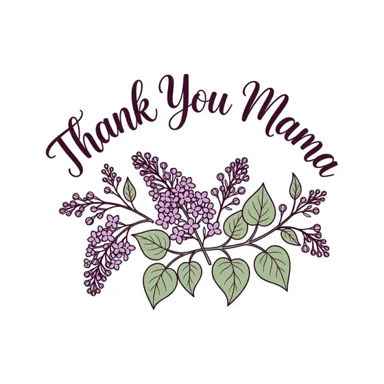 Thank You Mama With Lilac Bouquet