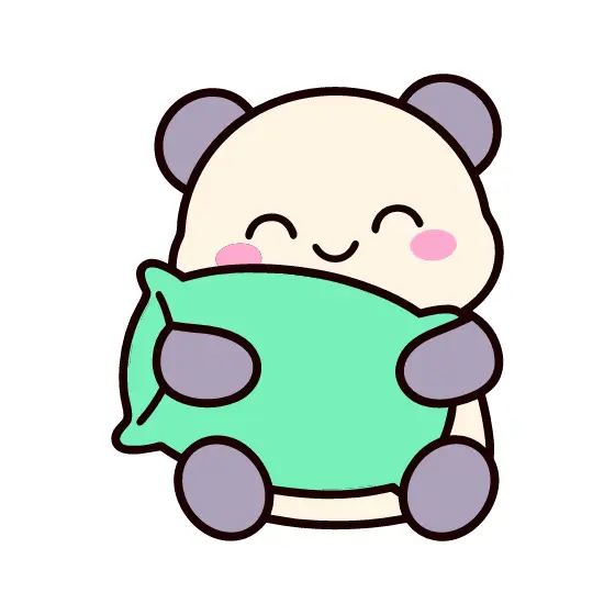 Sleepy Panda Hugging Mint Pillow