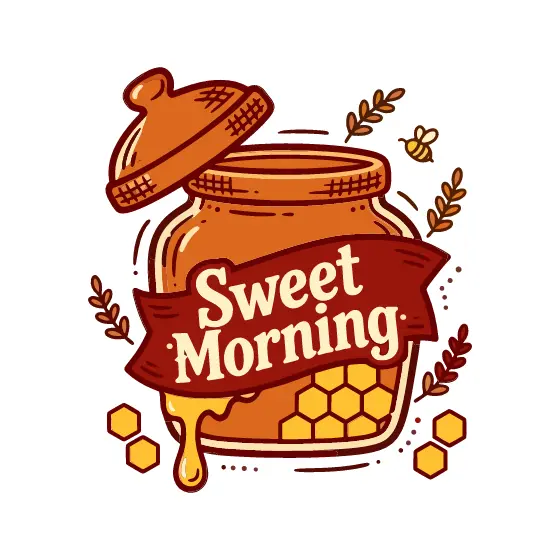 Honey Jar With Ribbon Banner