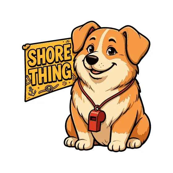 Friendly Dog With Whistle and Sign