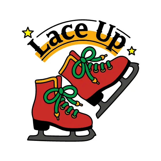 Red Ice Skates with Green Laces