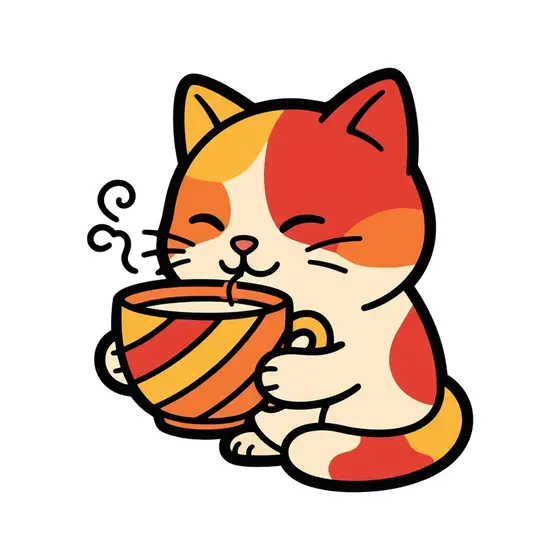 Calico Cat Hugging Striped Mug