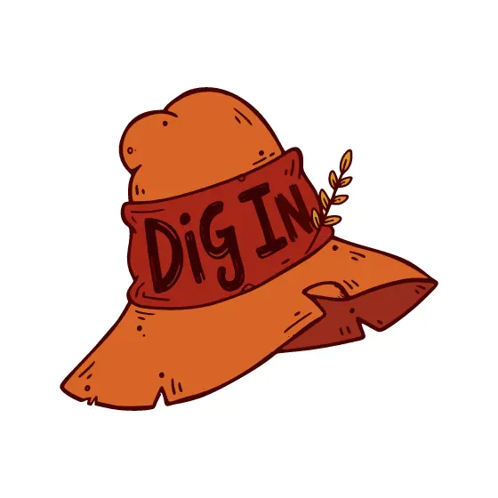 Orange Garden Hat With Dig In Band