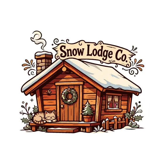 Cabin With Banner And Potted Tree
