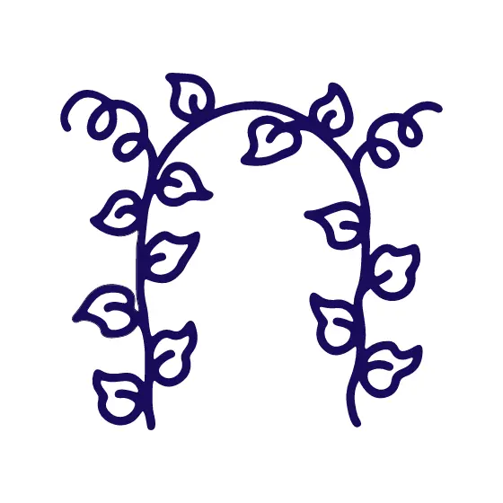 Leafy Vine Arch with Tendrils
