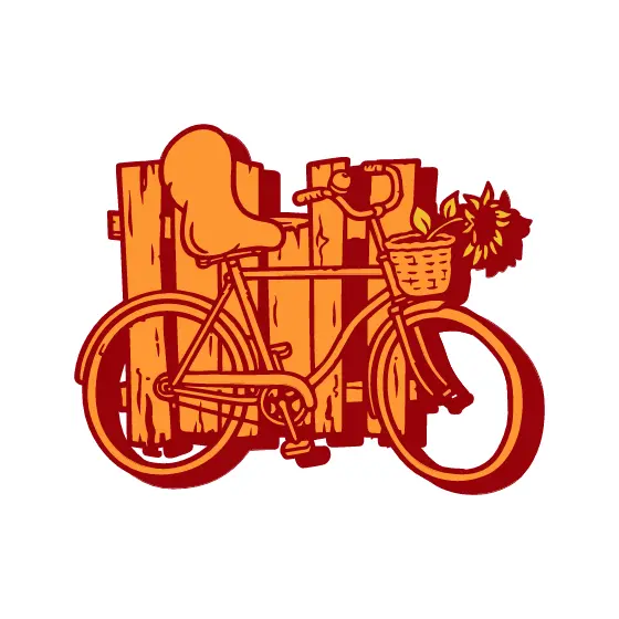 Vintage Bicycle Leaning on Wooden Fence