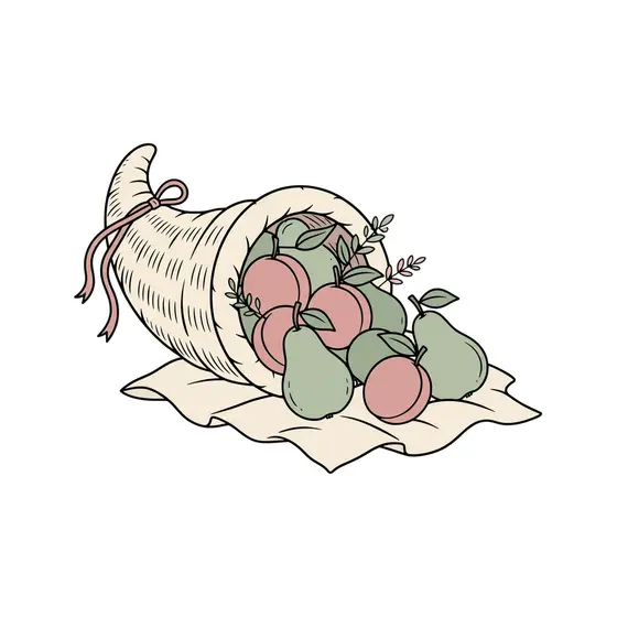 Cream Cornucopia With Plums And Pears
