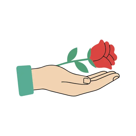 Minimal Hand Holding Single Rose