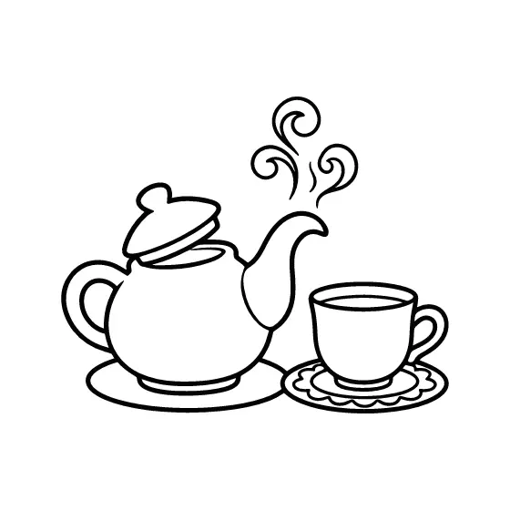 Teapot With Scalloped Saucer