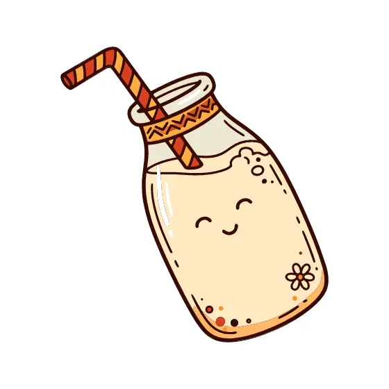 Milk Bottle With Patterned Collar