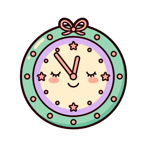Winking Clock With Star Accents
