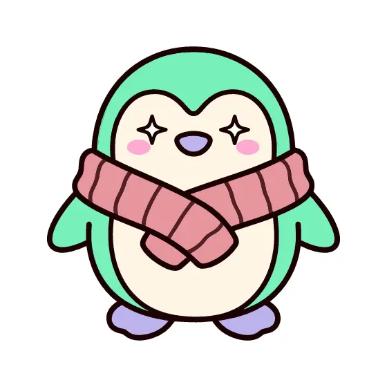 Penguin Wrapped In Crossed Scarf