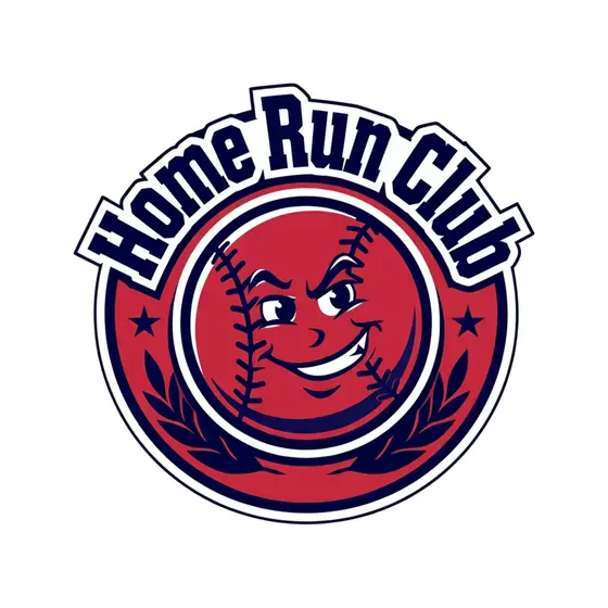 Red Cartoon Baseball Mascot Home Run Club