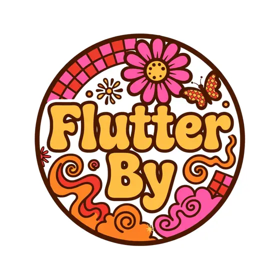 Flutter By Pink Daisy Circle Badge